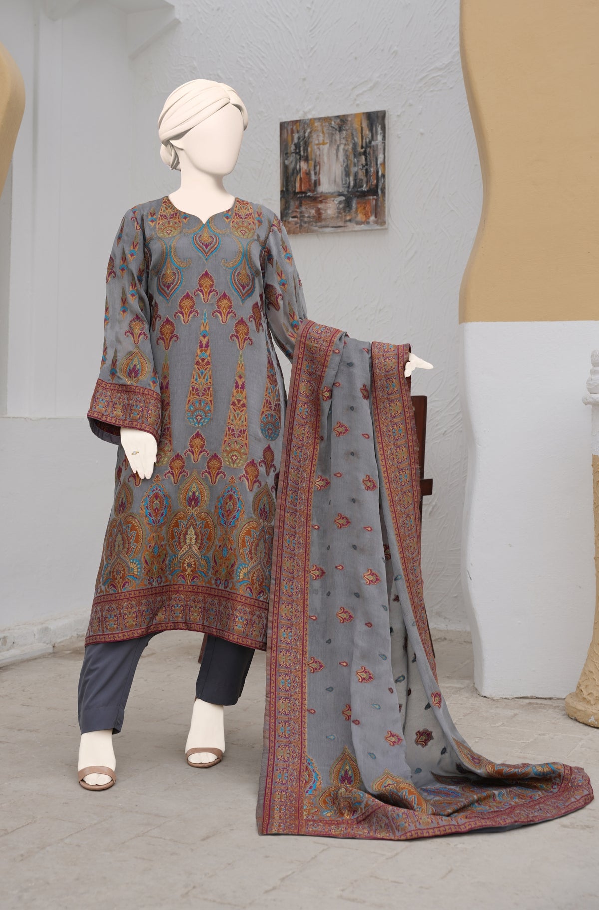 100% Pure Chiffon 3 PCs Suit
