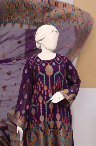 100% Pure Chiffon 3 PCs Suit