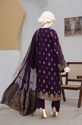100% Pure Chiffon 3 PCs Suit