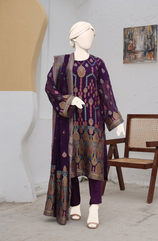 100% Pure Chiffon 3 PCs Suit