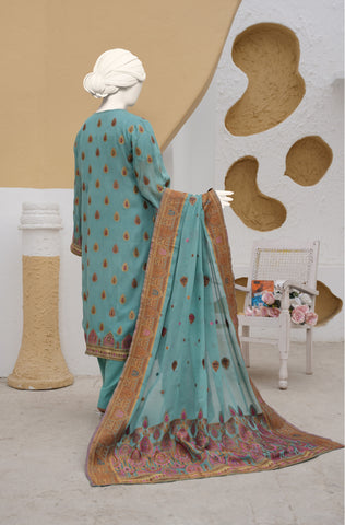 100% Pure Chiffon 3 PCs Suit