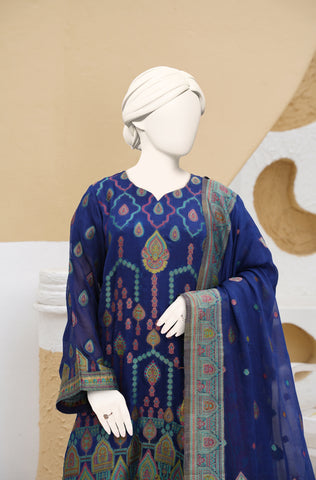 100% Pure Chiffon 3 PCs Suit