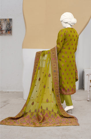 100% Pure Chiffon 3 PCs Suit