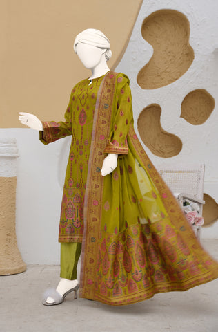 100% Pure Chiffon 3 PCs Suit