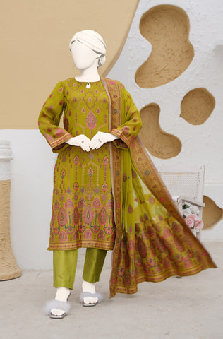 100% Pure Chiffon 3 PCs Suit