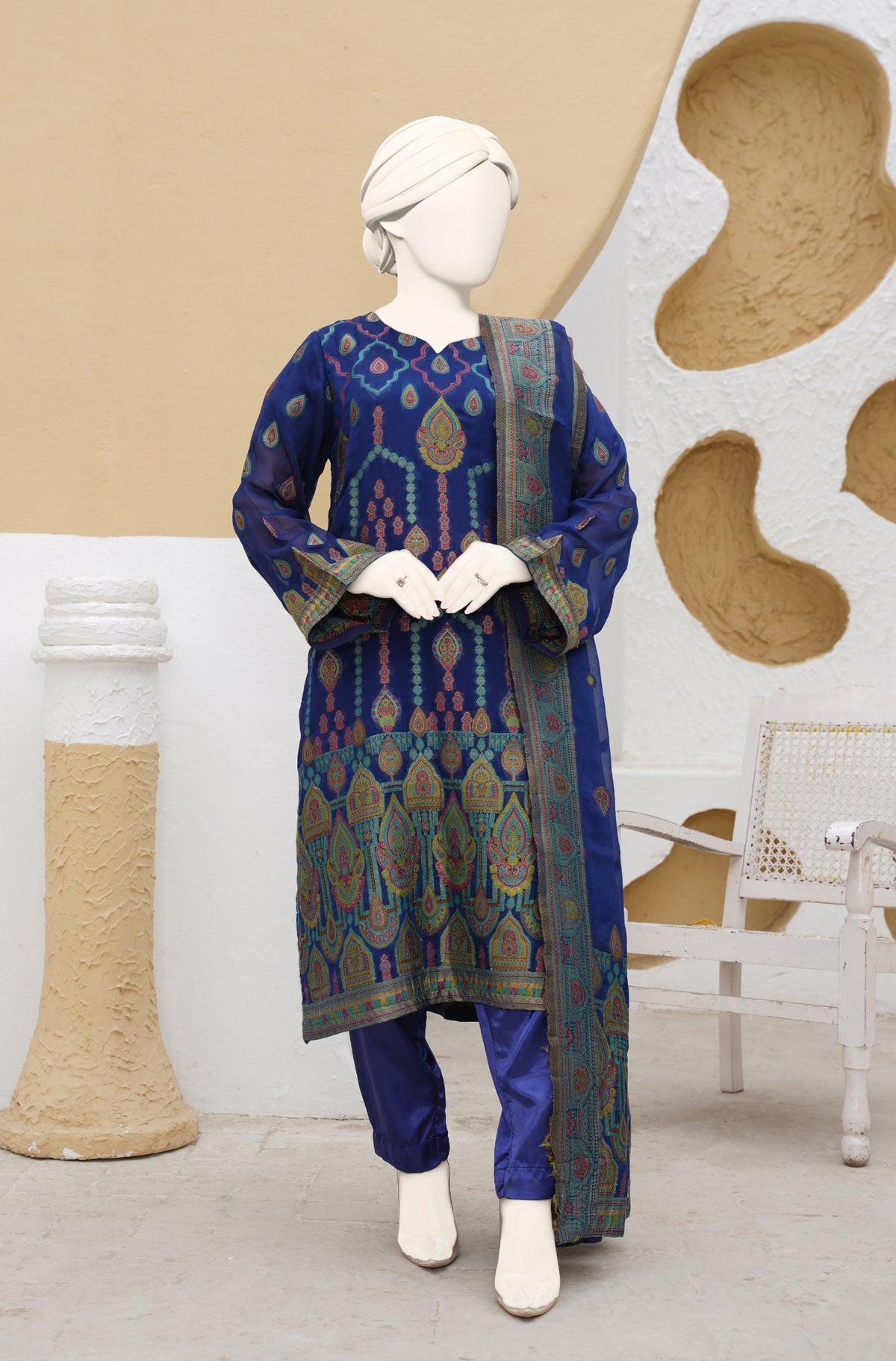 100% Pure Chiffon 3 PCs Suit