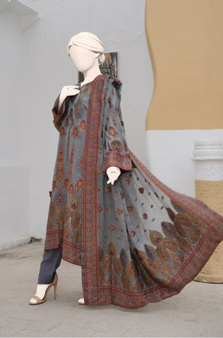100% Pure Chiffon 3 PCs Suit