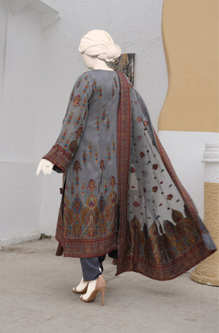 100% Pure Chiffon 3 PCs Suit