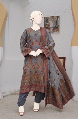 100% Pure Chiffon 3 PCs Suit