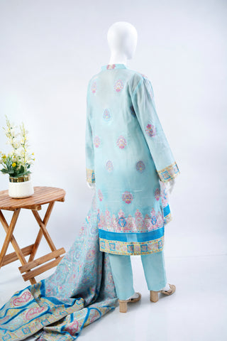 Unstitched 3pc Suit Kani Silk 04