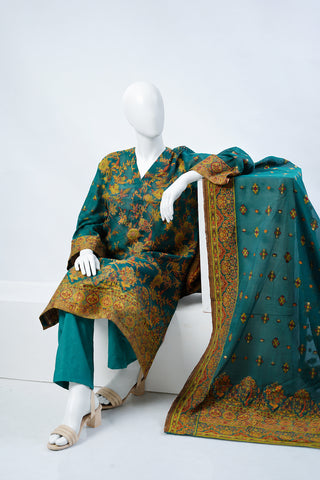 Unstitched 3pc Suit Kani Silk 08