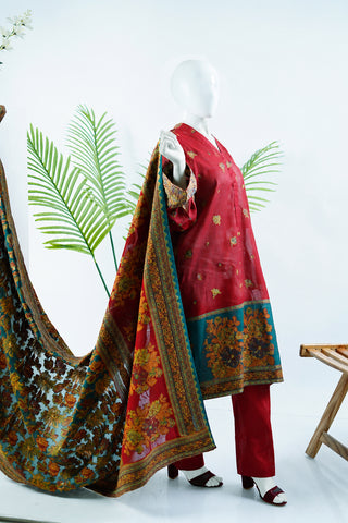 Unstitched 3pc Suit Kani Silk 09