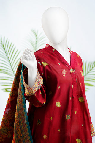 Unstitched 3pc Suit Kani Silk 09