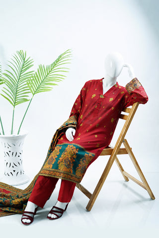 Unstitched 3pc Suit Kani Silk 09