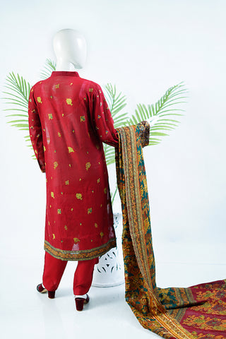 Unstitched 3pc Suit Kani Silk 09