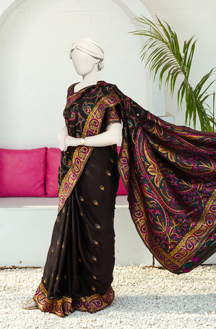 Luxurious 100% Pure Silk Chiffon Saree