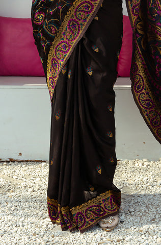 Luxurious 100% Pure Silk Chiffon Saree
