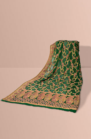 Luxurious 100% Pure Silk Chiffon Duppata/Shawl - DUP-06G