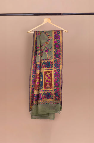 Luxurious 100% Pure Silk Chiffon Duppata/Shawl - DUP-04O