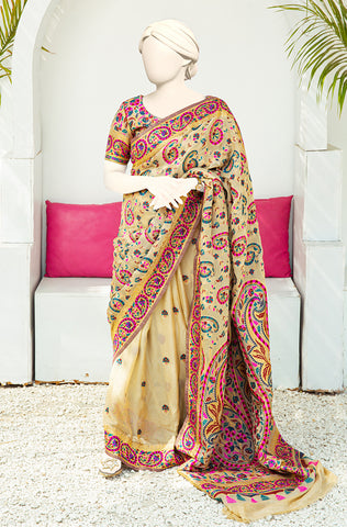 Luxurious 100% Pure Silk Chiffon Saree