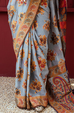 Luxurious 100% Pure Silk Chiffon Saree