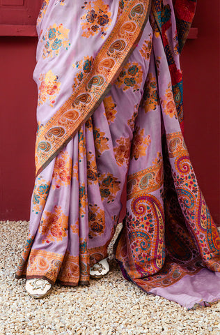 Luxurious 100% Pure Silk Chiffon Saree