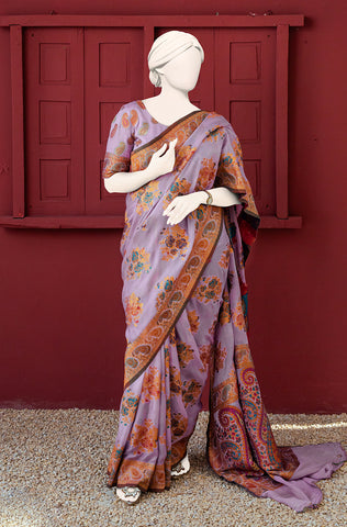 Luxurious 100% Pure Silk Chiffon Saree